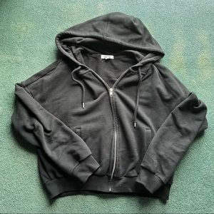 Garage black cropped full zip hoodie size M